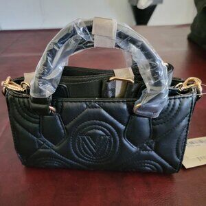 NWT Valentino Orlandi Black Mini Quilted Tote Bag V-2014